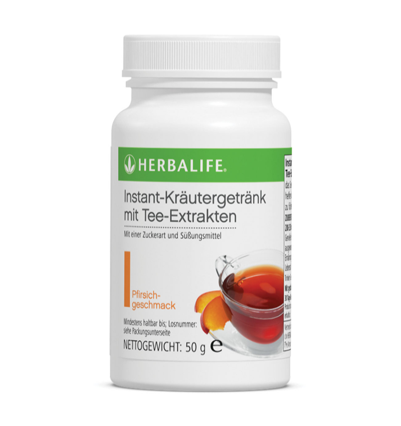 Herbalife koffeinhaltiges Instant-Kräutergetränk mit Tee-Extrakten in der Sorte Pfirsich